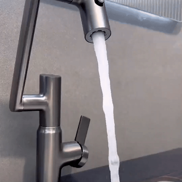 AQUATWIST Küchenarmatur mit 360° Schwenkbereich, Temperaturanzeige & höhenverstellbar für moderne Küchen.