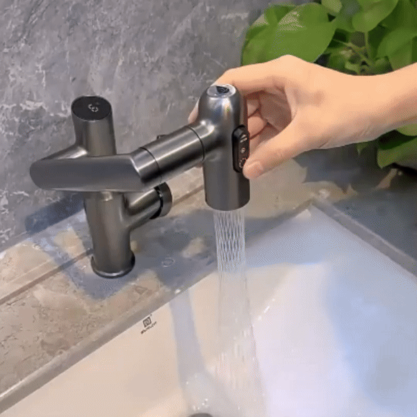 Langlebige AQUATWIST 360° Küchenarmatur, modern im Design und mit einfacher Montage für Heimwerker.