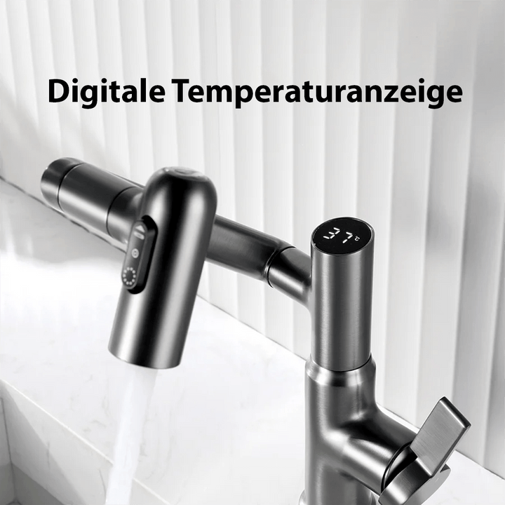 Hochwertiger 360° schwenkbarer AQUATWIST Küchenwasserhahn, perfekt für modernes Küchendesign und Komfort.