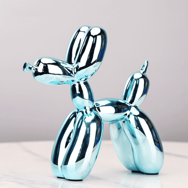 Hochwertige Harzfigur: moderne Ballonhund Skulptur als stilvolles Kunstobjekt & Wohnaccessoire.