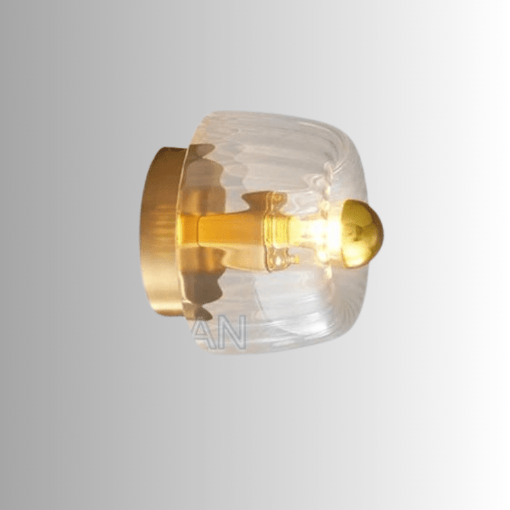 Hochwertige Glas-Metall-Wandlampe. Skandinavisch-modernes Bauhaus Design für anspruchsvolle Innenräume.