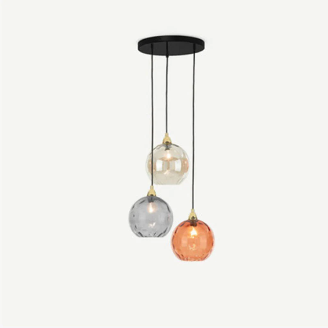 Moderne Pendelleuchte Cascade, 3 Lichter. Clusterleuchte für stilvolle Innenbeleuchtung.