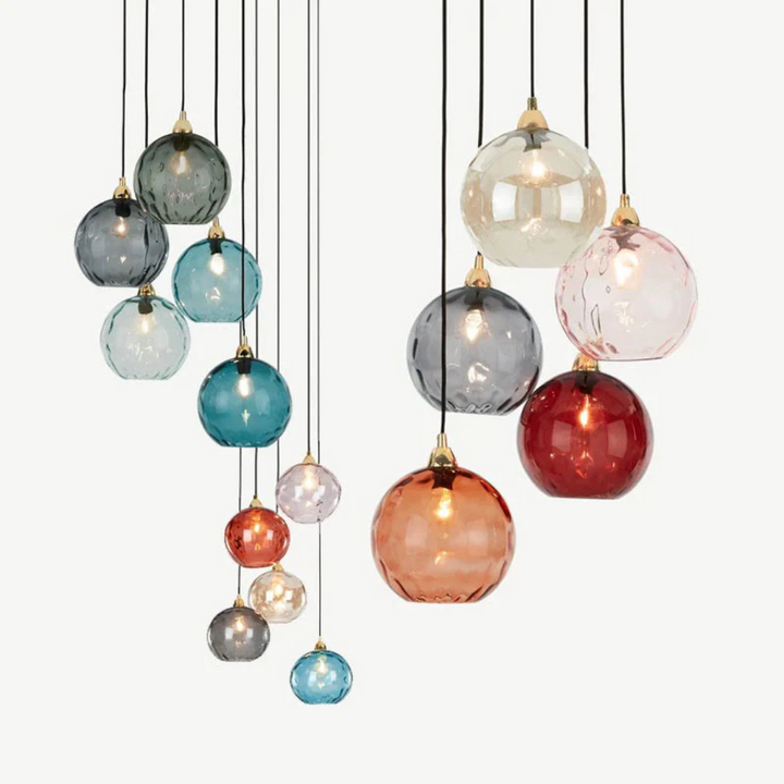Stilvolle Cluster Hängelampe Cascade. Moderne 3-flammige Pendelleuchte. Ideal für offene Wohnbereiche.