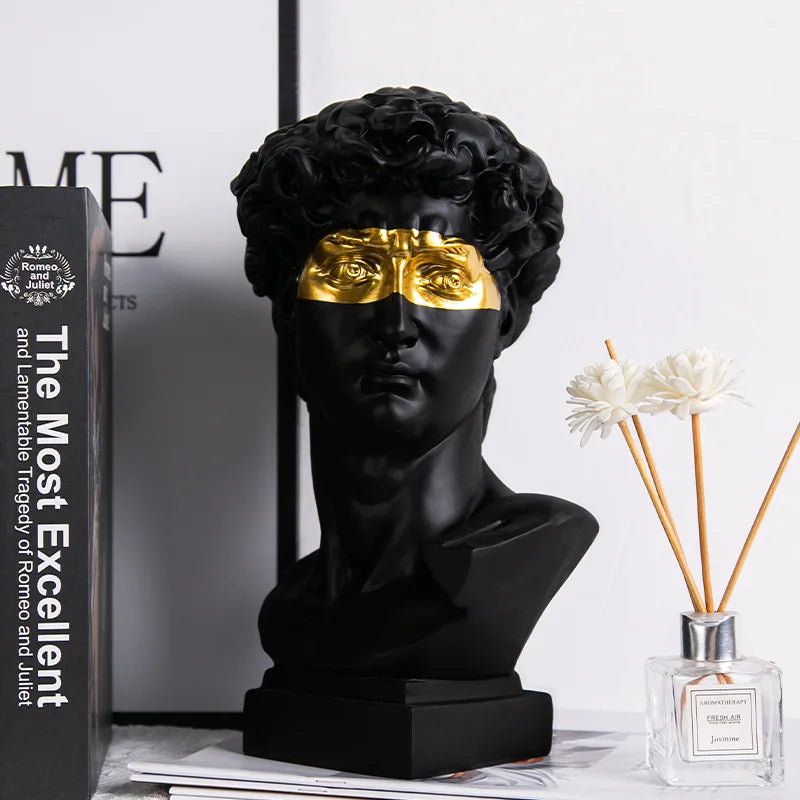 Stilvolle David Büste Kunstskulptur, handgefertigt im europäischen Stil. Perfektes Designobjekt für moderne Einrichtung.