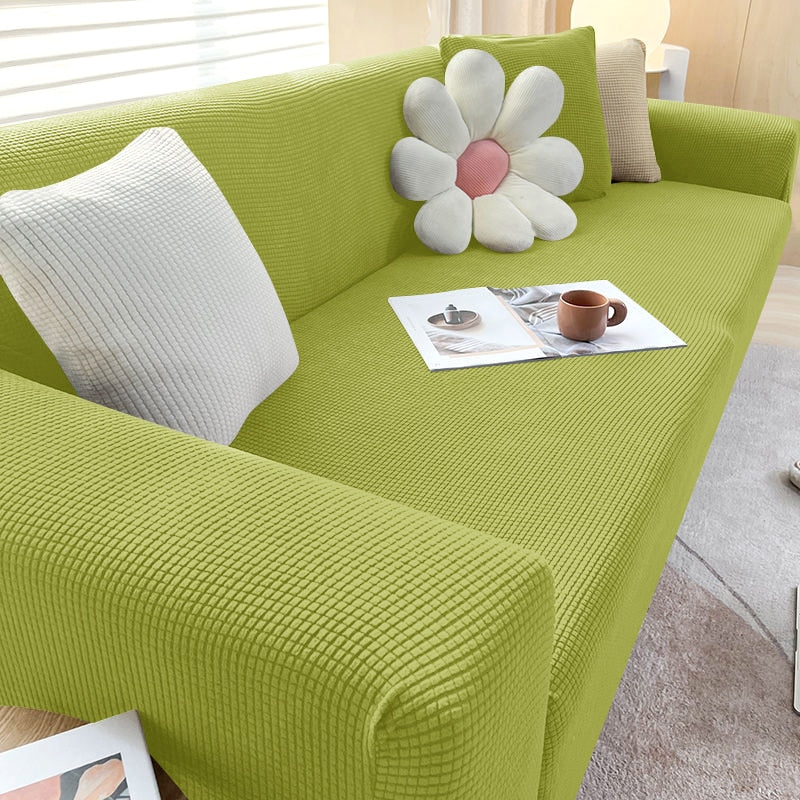 Elastischer Sofaüberzug, in Grau, für umfassenden Schutz & Dekoration im Wohnzimmer, viele Größen.