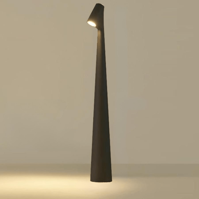 Moderne dimmbare kabellose LED Tischlampe aus Metall, wiederaufladbar für Innen- und Außenbereich.