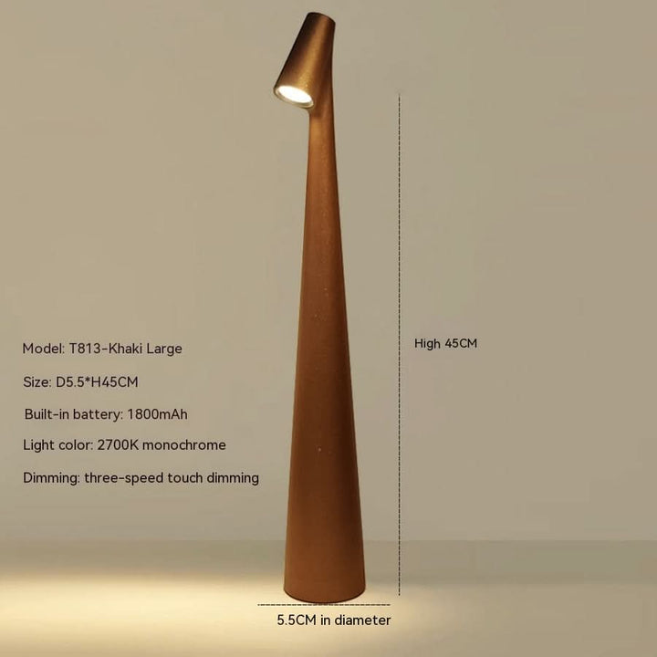 Moderne dimmbare LED Tischlampe, kabellos & wiederaufladbar. Ideal für Wohnzimmer und als Terrassenlampe.