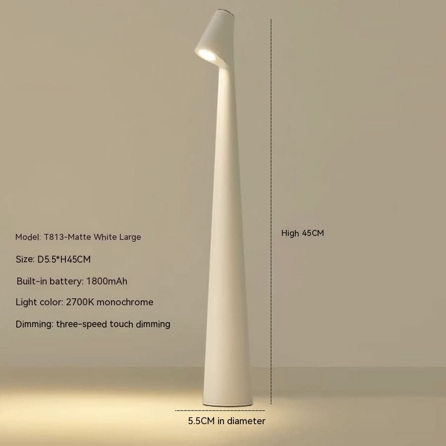 Vielseitige moderne dimmbare LED Tischlampe aus Metall, kabellos & wiederaufladbar, für Innen- & Außenbeleuchtung.