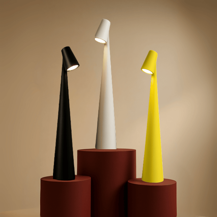 Portable dimmbare LED Akku Lampe, kabellos & wiederaufladbar. Ideal als moderne Tischlampe für jede Ecke.