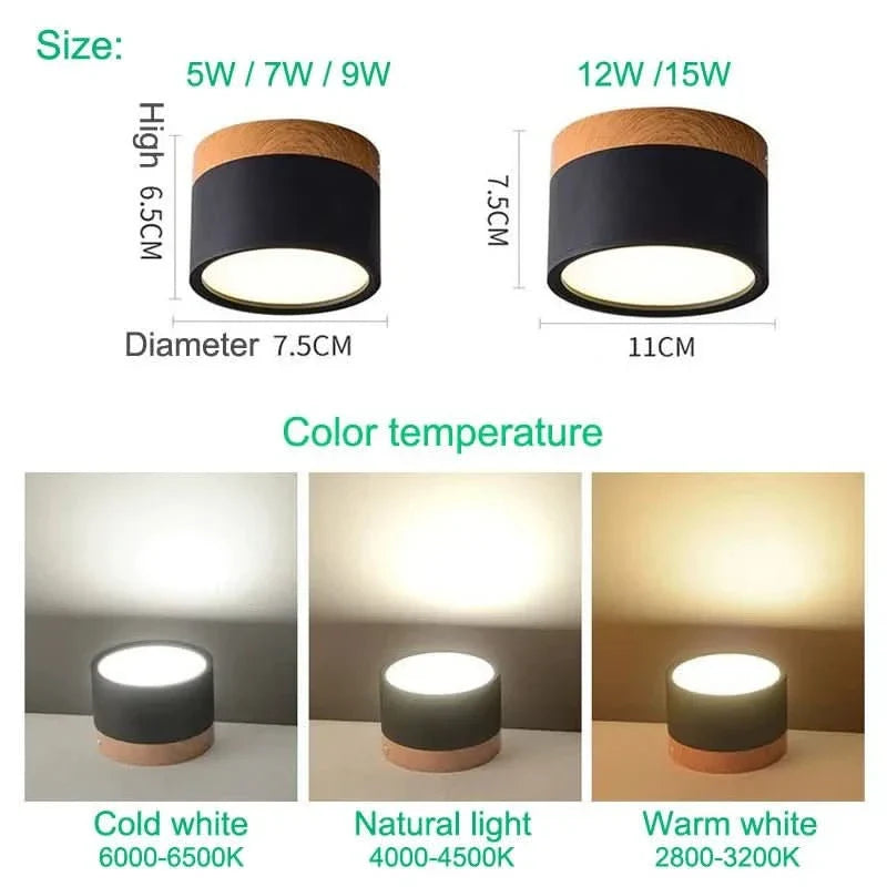 Warme Beleuchtung durch moderne dimmbare LED Deckenleuchte im Holzdesign. Perfekt für Wohn- & Schlafzimmer.