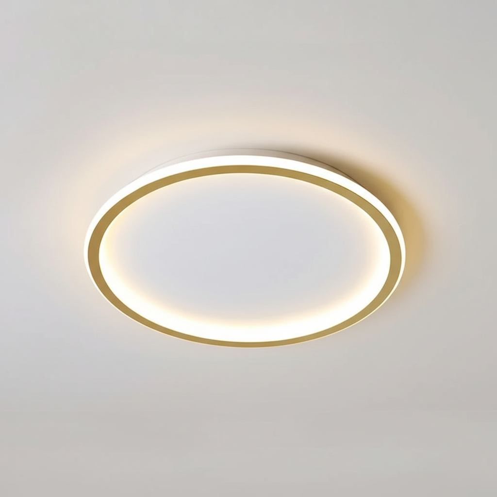 Moderne LED-Deckenleuchte, dimmbar, skandinavisch, sorgt für stimmungsvolle Innenbeleuchtung.