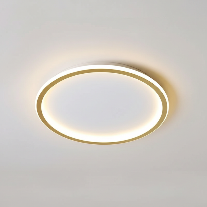 Moderne LED-Deckenleuchte, dimmbar, skandinavisch, sorgt für stimmungsvolle Innenbeleuchtung.