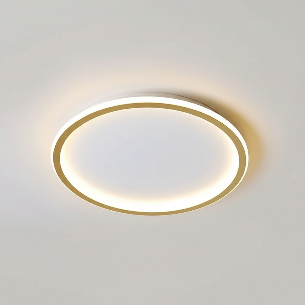 Moderne, dimmbare LED Lampe für Decke, skandinavisches Design, schafft angenehmes Raumlicht.
