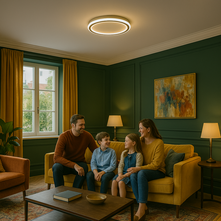 Moderne LED-Beleuchtung für die Decke, dimmbar, skandinavischer Stil, energieeffizient.