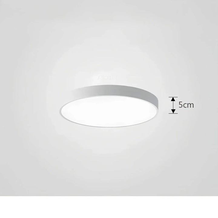 Installierte moderne LED Deckenleuchte m. Farbwechsel & Fernbedienung, schafft angenehme Beleuchtung.