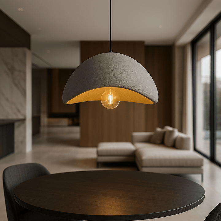 Schlanke, moderne Pendelleuchte mit dimmbarer LED für Esszimmer oder Schlafzimmer.