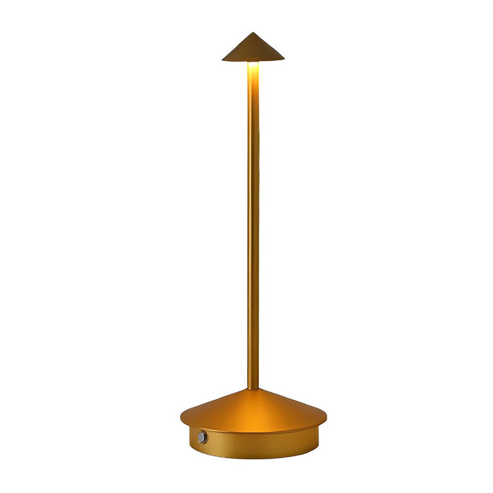 Modernes dimmbares LED-Tischlicht aus Aluminium, USB-akku-betrieben, kabellos, für stimmungsvolles Ambiente.