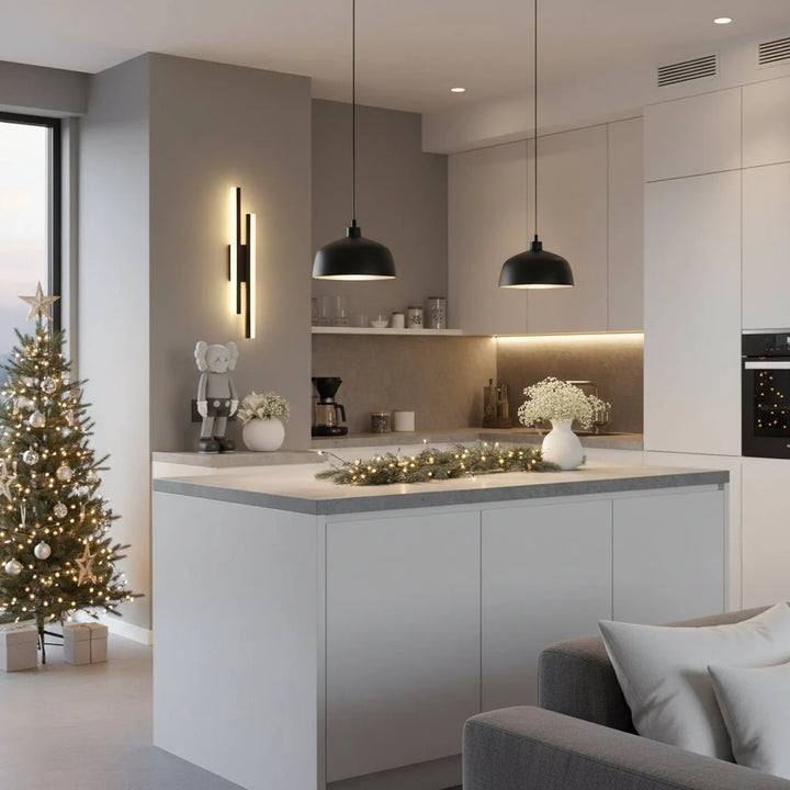 Nordische LED-Wandleuchte, dimmbar, gold, 3 Farbmodi. Moderne Akzentbeleuchtung für Flur und Eingangsbereich.
