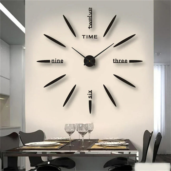 Moderne DIY Acryl Wanduhr mit Spiegeleffekt, ideal für Wohnzimmer Deko.