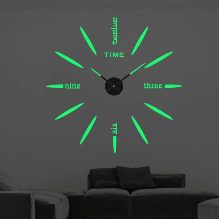 Einzigartige, große Designer Wanduhr aus Acryl mit DIY-Spiegeleffekt für moderne Wohnzimmer.