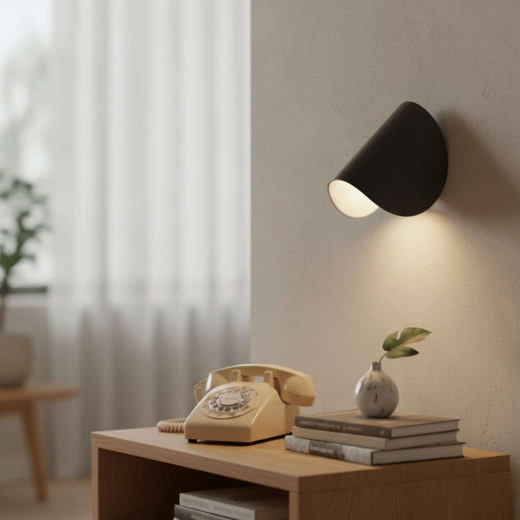 Moderne drehbare LED-Wandleuchte für gezieltes Akzentlicht im Wohn- oder Schlafzimmer. Energieeffizient.