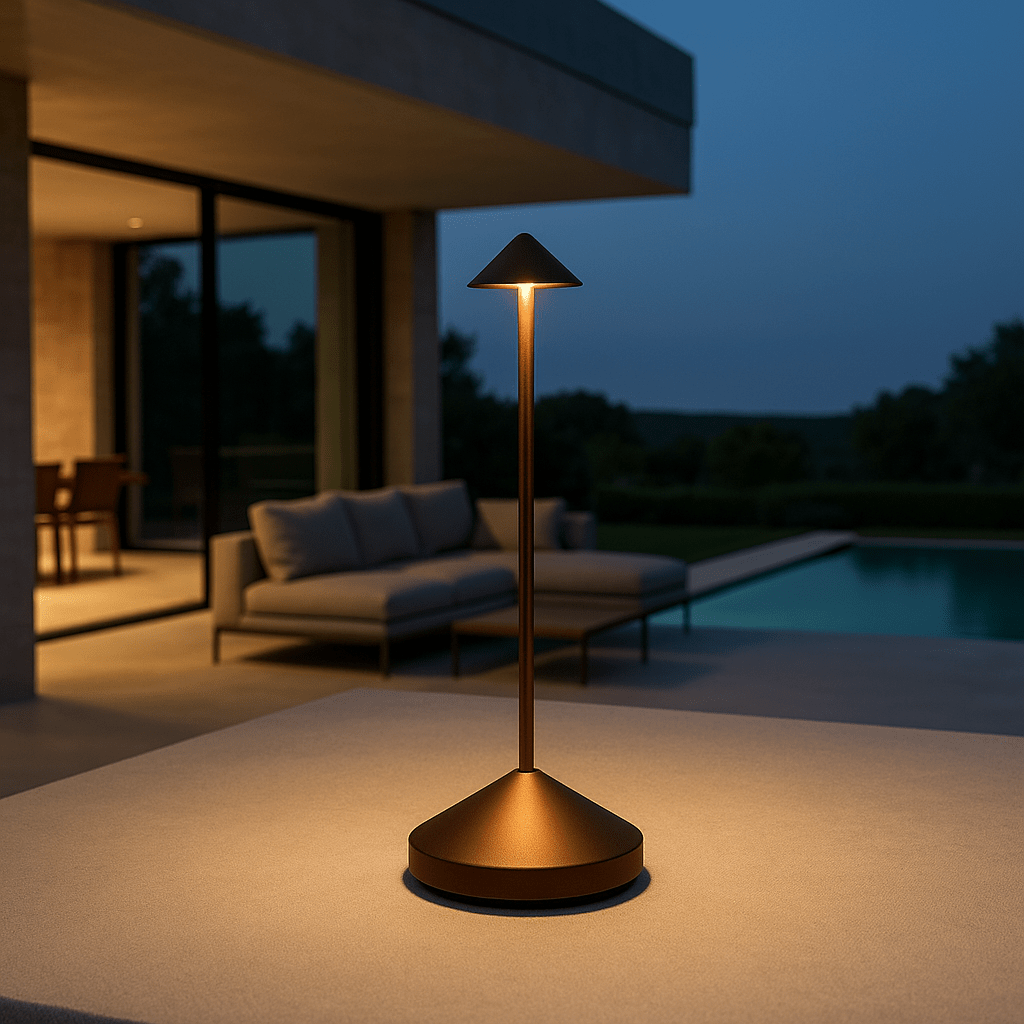 Moderne, energieeffiziente LED-Deckenleuchte für warmes Licht in Wohnzimmer und Schlafzimmer.