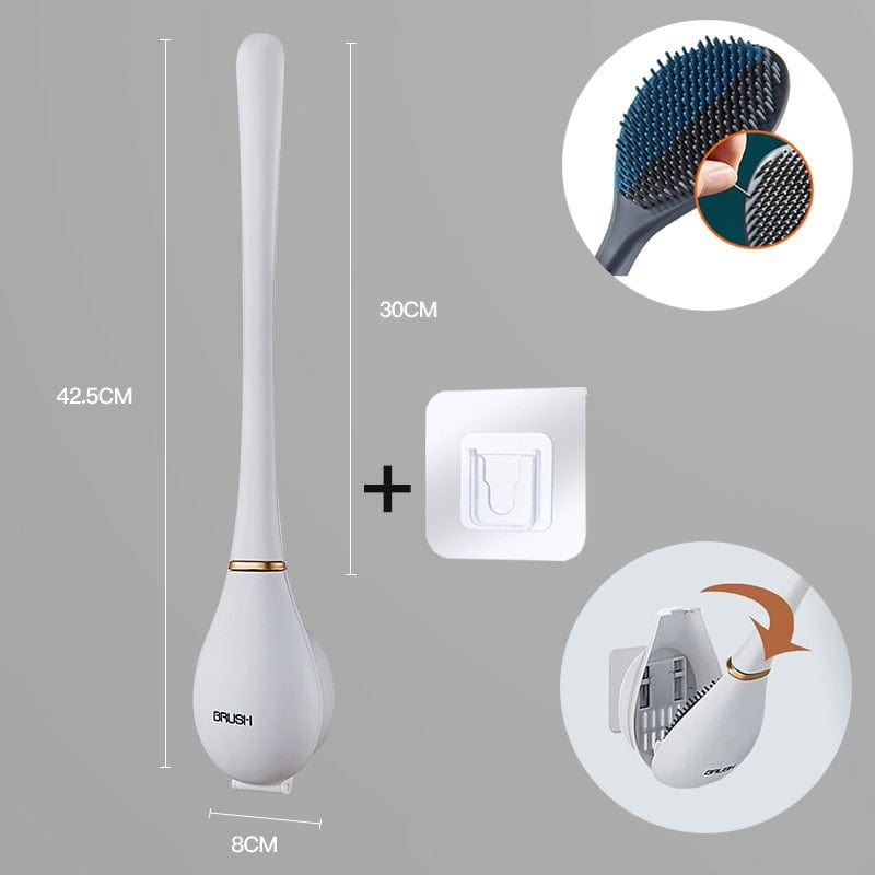 Hygienische WC-Bürste mit flexiblem Kopf für effektive Badreinigung und Sauberkeit.