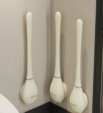 Mühelose Toilettenreinigung mit dieser flexiblen Bürste und der praktischen Wandhalterung.