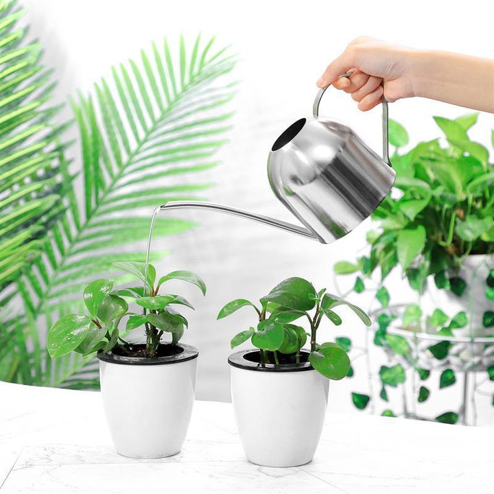 Ergonomische Gießkanne mit komfortablem Griff und langem Ausguss für müheloses Gießen.
