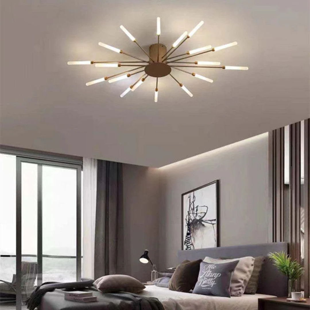 Schlafzimmerlampe LED, modern, dimmbar, große Deckenleuchte für angenehme Lichtstimmung.