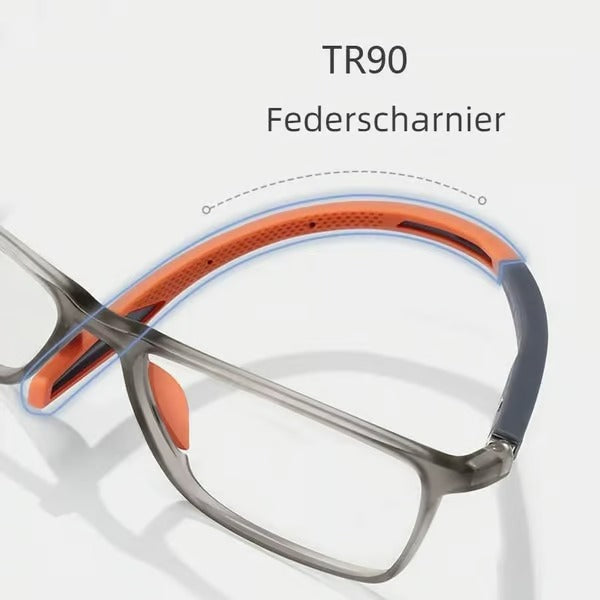 Schwarze Herren Blaulichtfilter Brille, ultraleicht, für klaren digitalen Sehkomfort und optimalen Augenschutz.