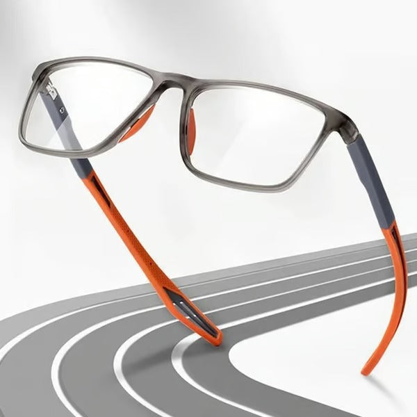 Nahaufnahme: Ultraleichte Herren Blaulichtfilter Brille, detailreiches Gestell, perfekt für Bildschirmarbeit.