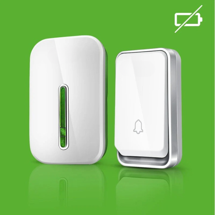 Moderne, kabellose & batterielose smarte Türklingel von Sonivo mit kinetischer Energie für Haus & Garten.