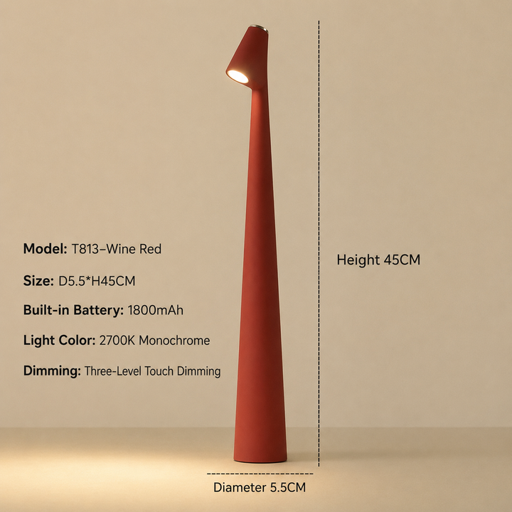 Perfekte kabellose LED Tischlampe als Geschenkidee, dimmbar, modernes Design.