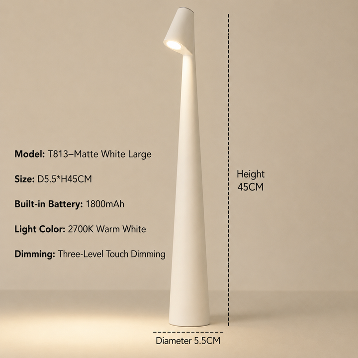 Moderne LED Leselampe, kabellos & dimmbar, ideal für gemütliche Lesestunden.