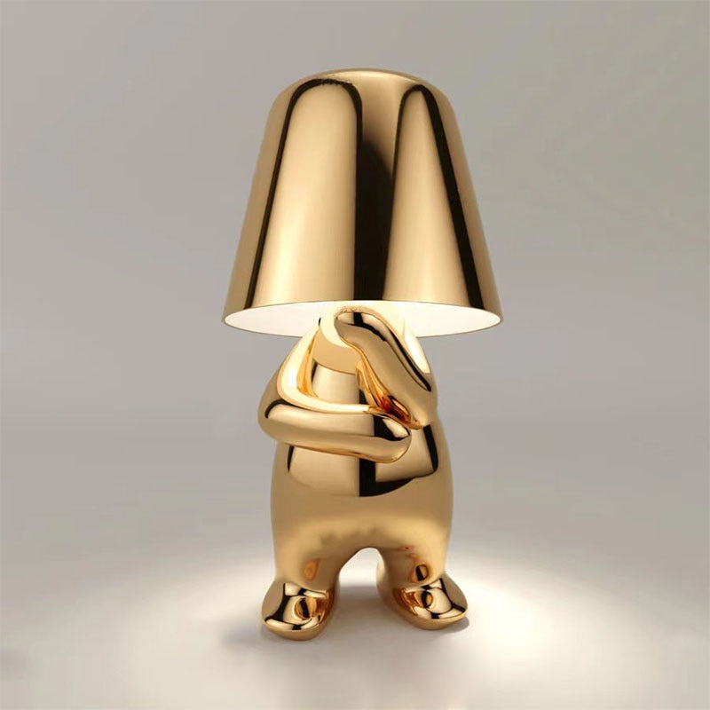 Wiederaufladbare LED Designlampe mit warmem Stimmungslicht, kabellos, ideal für Büro oder Nachtisch.