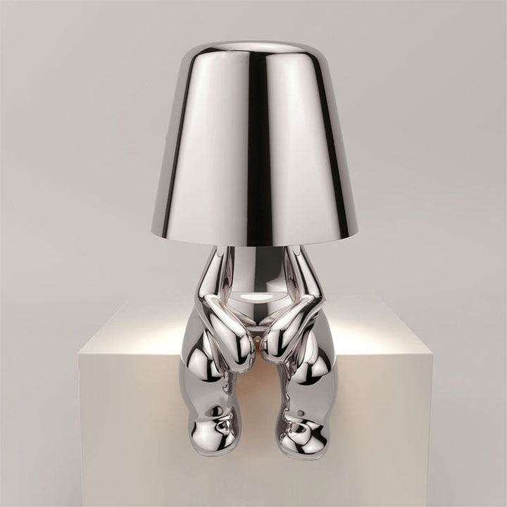 Hochwertige Design LED Tischlampe, kabellos, wiederaufladbar, mit stimmungsvollem Licht für den Wohnbereich.
