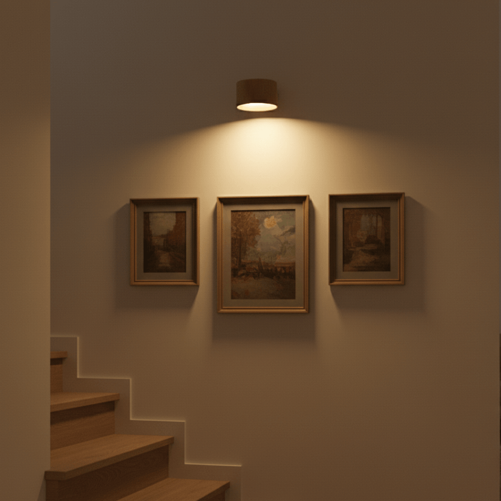 Skandinavische Akku Wandlampe mit Fernbedienung, ideal für Schlafzimmer und Flur.