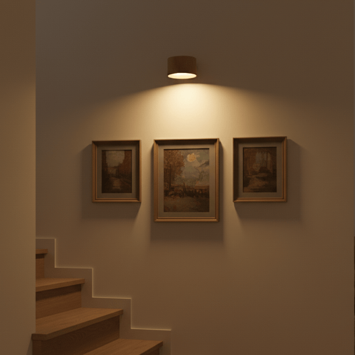 Skandinavische Akku Wandlampe mit Fernbedienung, ideal für Schlafzimmer und Flur.