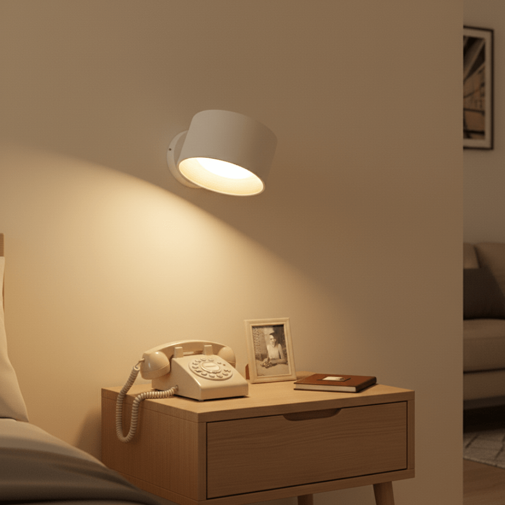 Elegante kabellose Wandbeleuchtung mit LED und Fernbedienung, perfekt für modernes Zuhause.