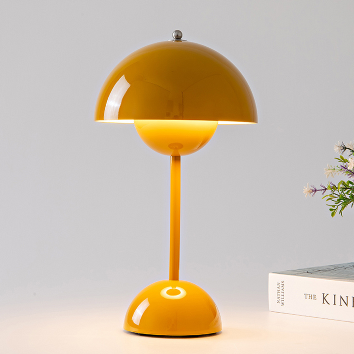 Kabellose dimmbare LED Pilzlampe, Touch-gesteuert. Perfekt als moderne Tischlampe für angenehmes Ambiente.