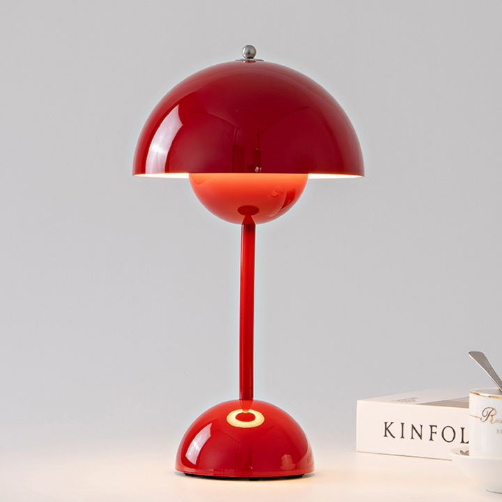 Dimmbare LED Pilzlampe mit Akku, kabellos & stilvoll. Ideal für moderne Raumgestaltung und Dekoration.