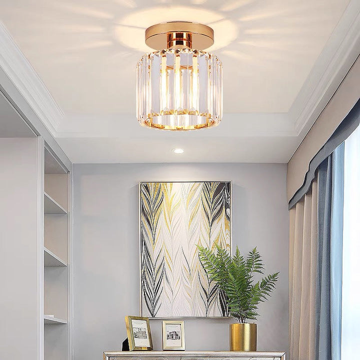 Elegante Wohnzimmerlampe: Moderne Kristall-Deckenleuchte, ansprechende Deckenbeleuchtung.