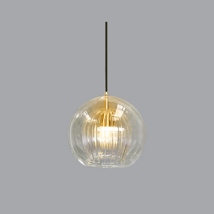 Höhenverstellbare "Aurora Sphere" LED-Kugelleuchte, modernes Wohnzimmerlicht, warmweiß.