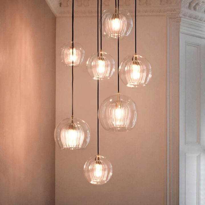 Moderne Deckenleuchte "Aurora Sphere", LED, kugelförmig, für Ambiente im Schlafzimmer.