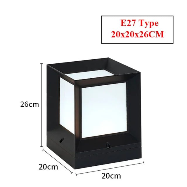 LED-Außenleuchte im minimalistischen Design, perfekt für moderne Gartenbeleuchtung bei Tag.