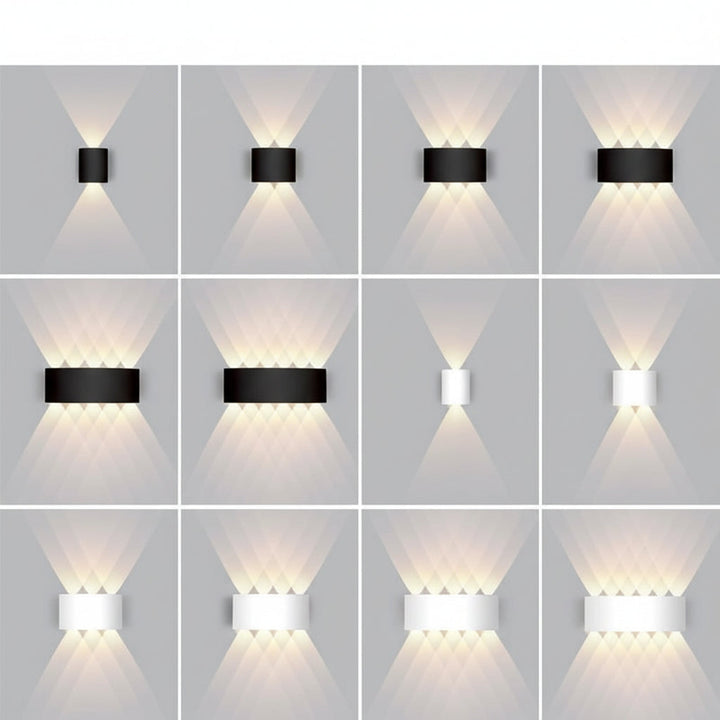 Energieeffiziente LED-Wandleuchte, wasserdicht, ideal für moderne Garten- und Hausbalkonbeleuchtung.