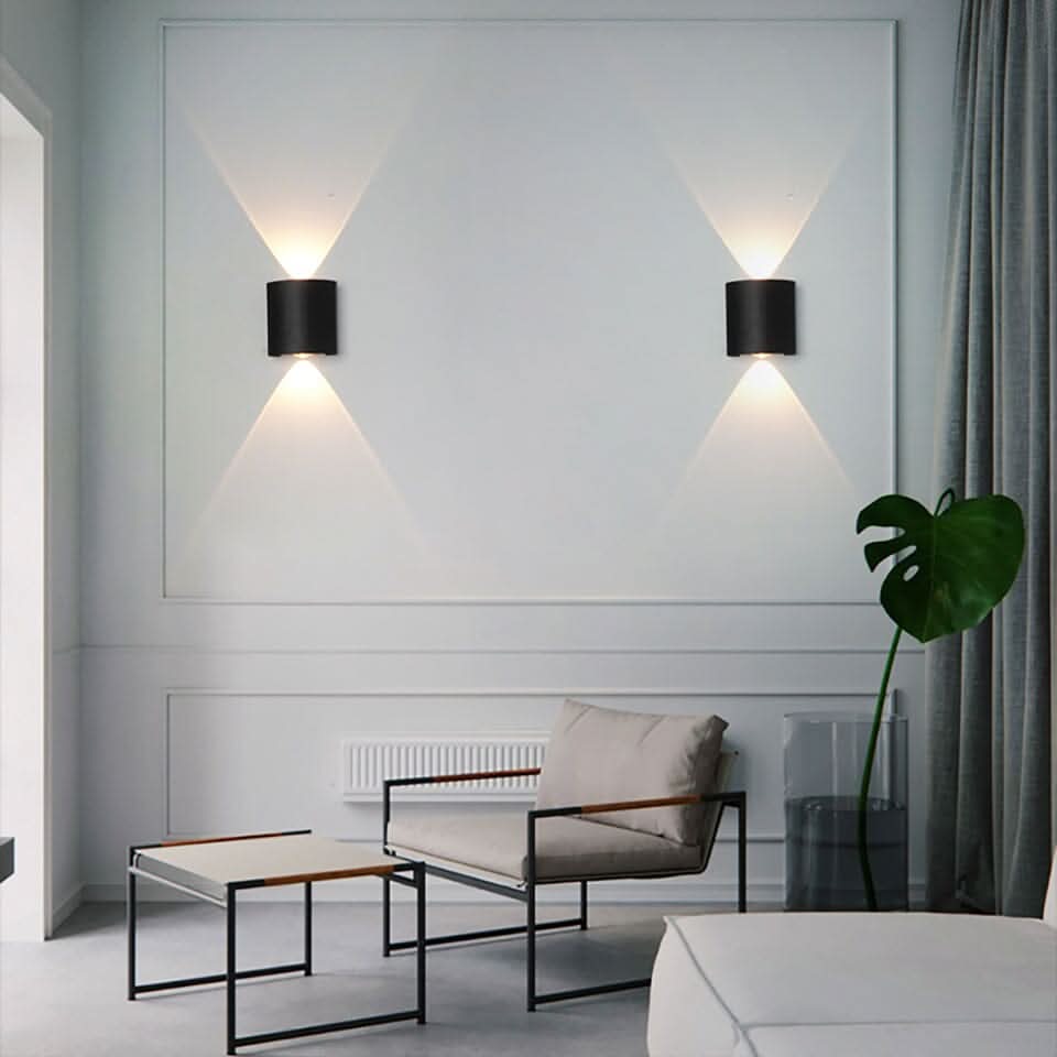 Wetterfeste LED-Außenbeleuchtung, moderne Wandleuchte für den Garten, den Balkon oder die Terrasse.