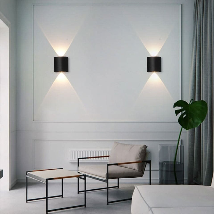 Wetterfeste LED-Außenbeleuchtung, moderne Wandleuchte für den Garten, den Balkon oder die Terrasse.