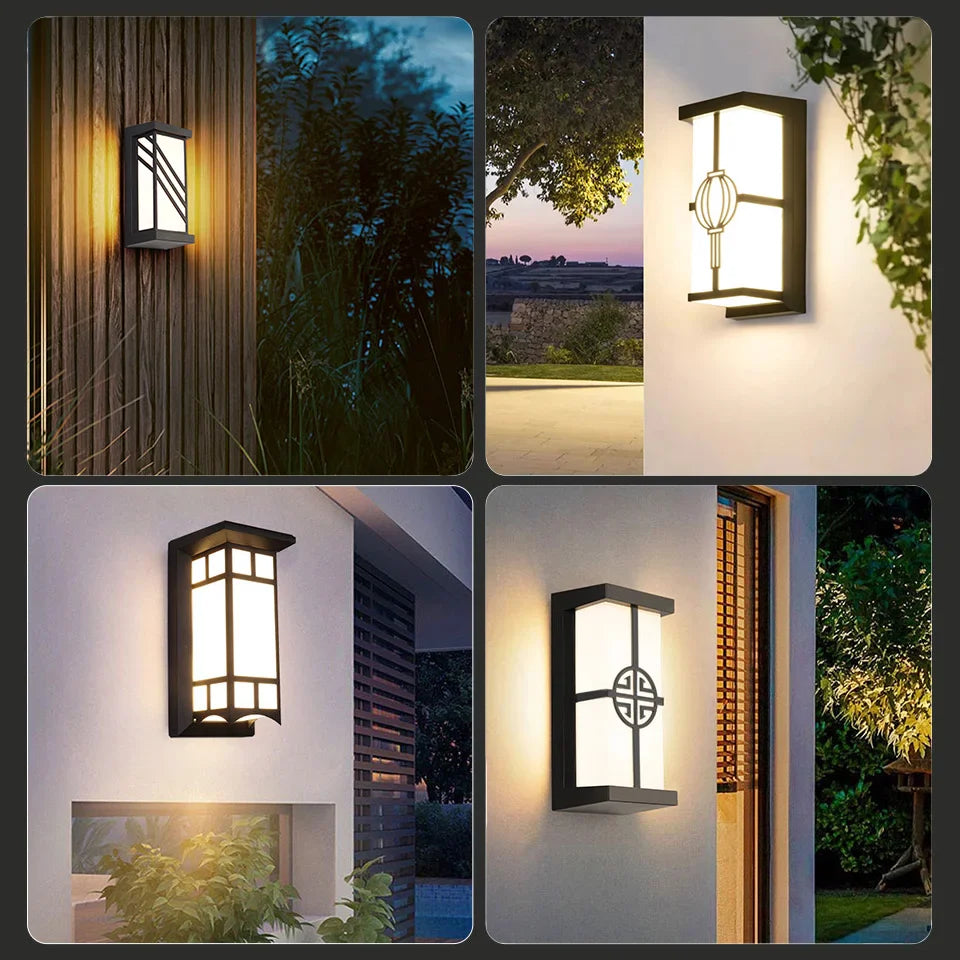 Moderne LED Außenwandleuchte mit Bewegungsmelder, wasserdicht IP65, ideal für Garten und Terrasse.